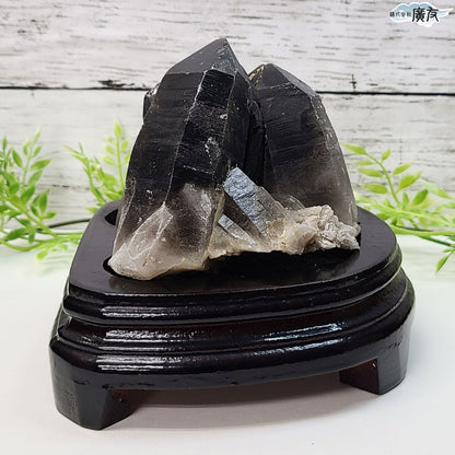 モリオン 黒水晶 原石919g 台付き 現物販売【新商品】