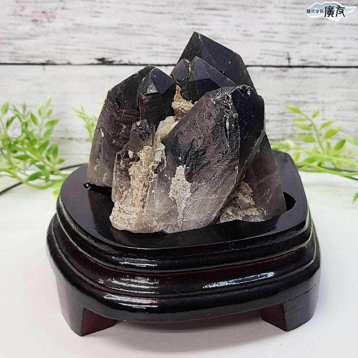 モリオン 黒水晶 原石919g 台付き 現物販売【新商品】