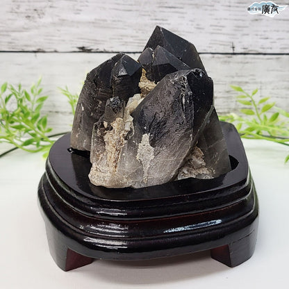 モリオン 黒水晶 原石919g 台付き 現物販売【新商品】