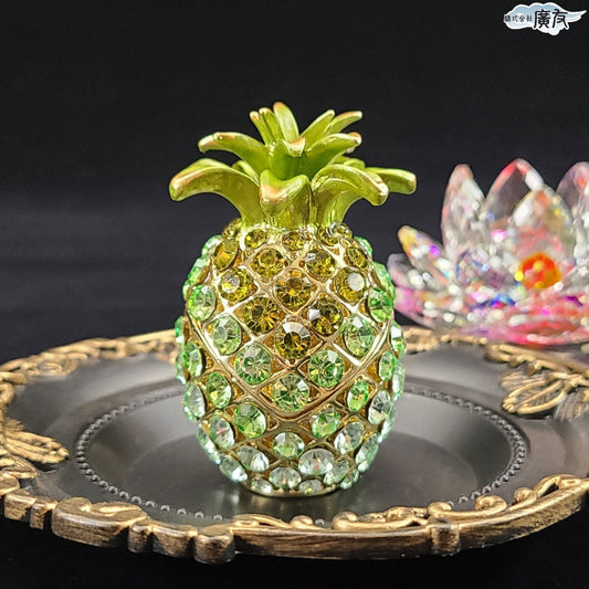 ラインストーン パイナップル 緑色 中【新商品】