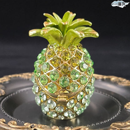 ラインストーン パイナップル 緑色 中【新商品】
