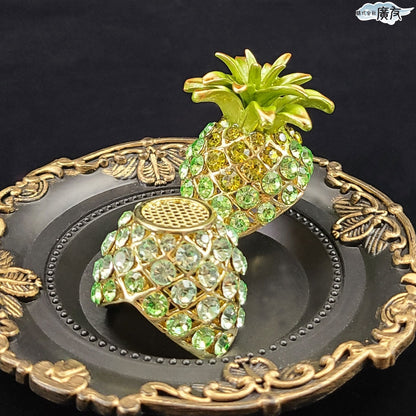 ラインストーン パイナップル 緑色 中【新商品】