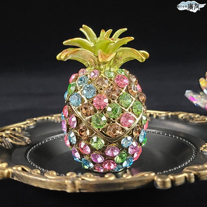 ラインストーン パイナップル 虹色 中【新商品】