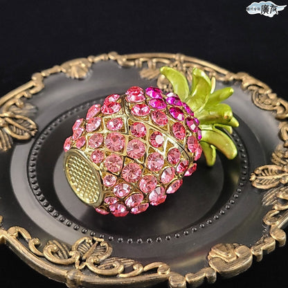 ラインストーン パイナップル ピンク色 中【新商品】