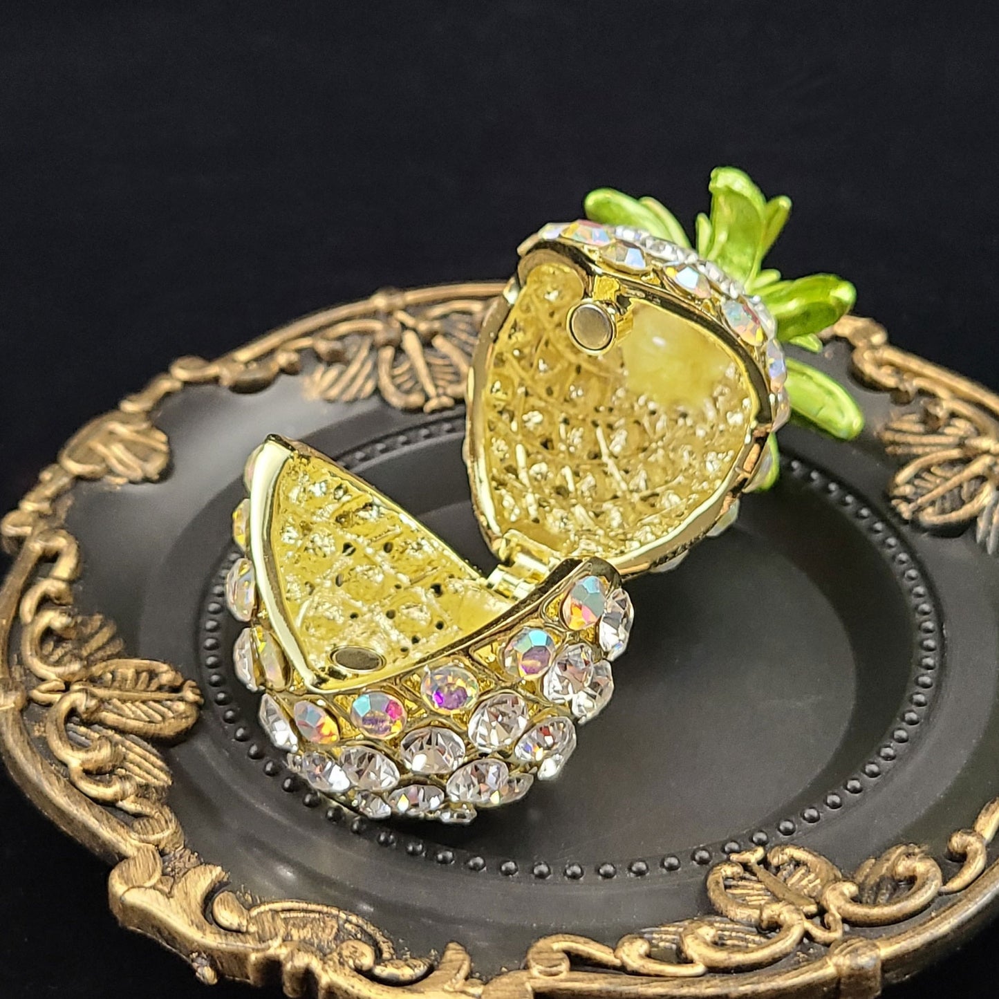 ラインストーン パイナップル 白色 中【新商品】