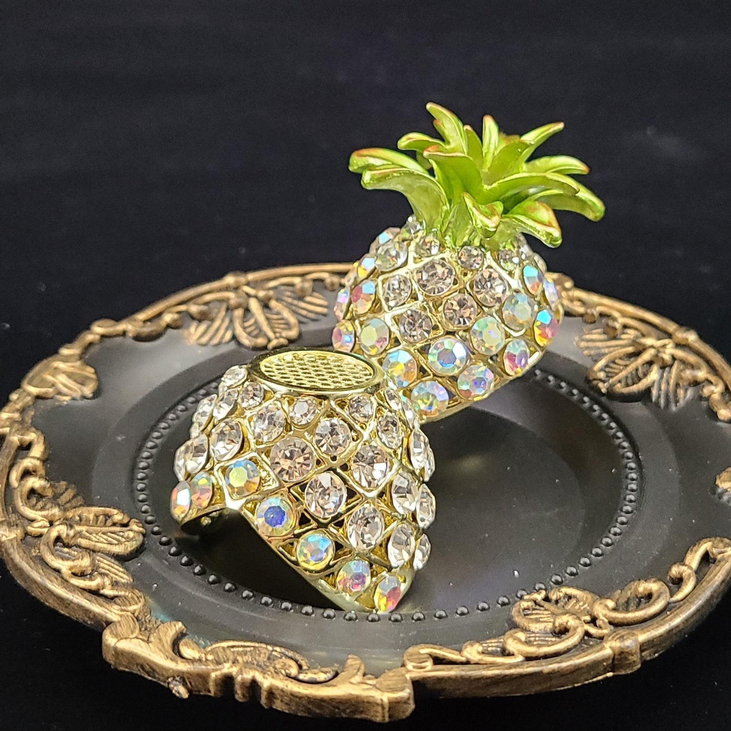 ラインストーン パイナップル 白色 中【新商品】