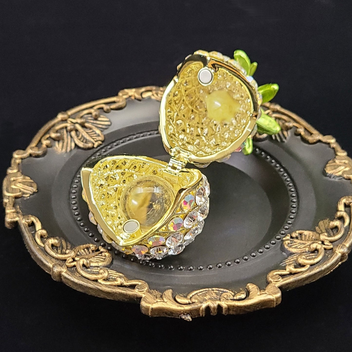 ラインストーン パイナップル 白色 中【新商品】