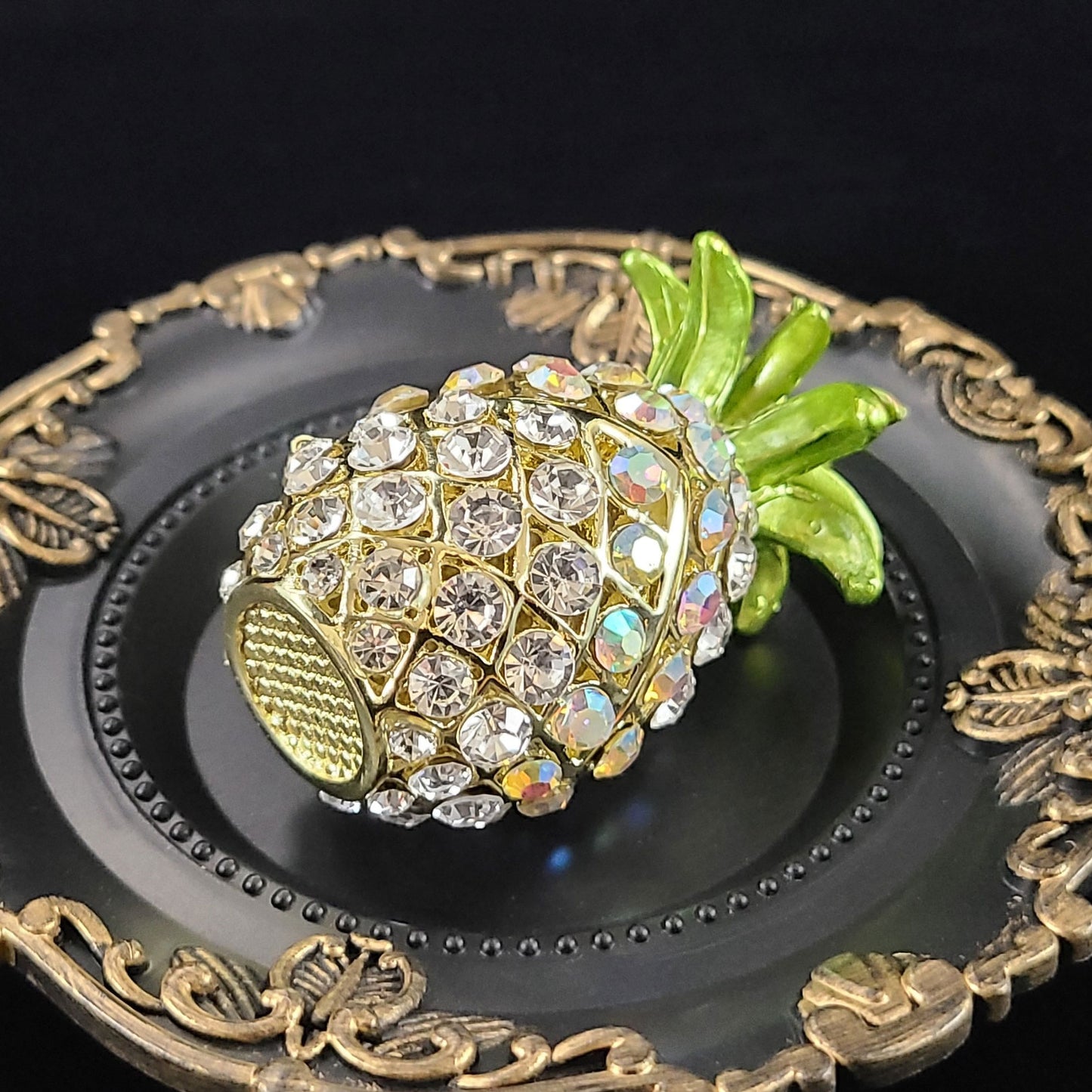 ラインストーン パイナップル 白色 中【新商品】