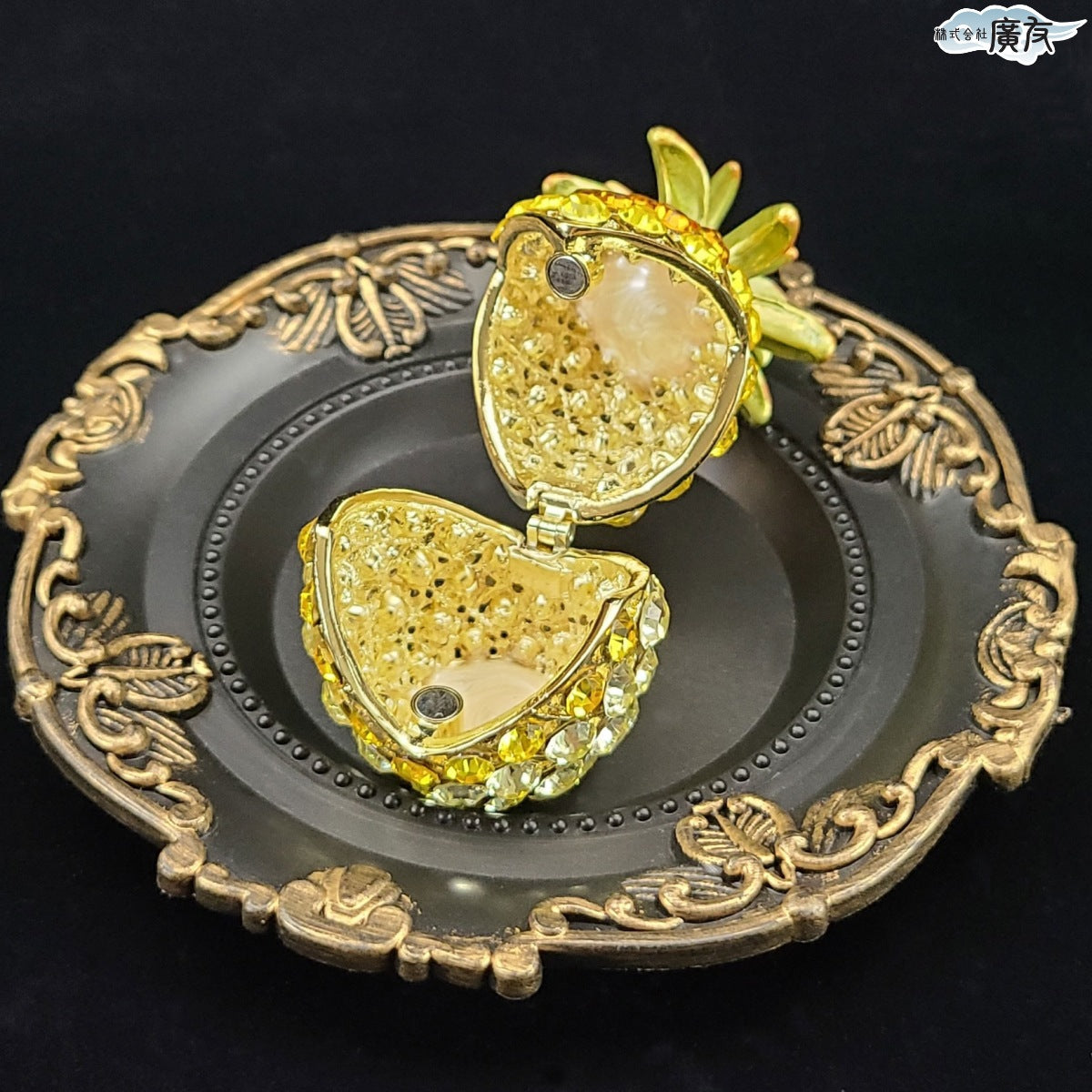 ラインストーン パイナップル 金色 中【新商品】