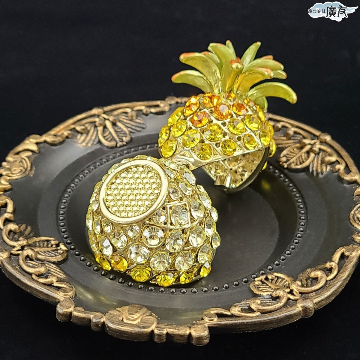 ラインストーン パイナップル 金色 中【新商品】