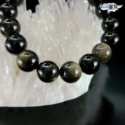 AA級オブシディアン(黒曜石)ブレスレット10mm【紙箱付き】