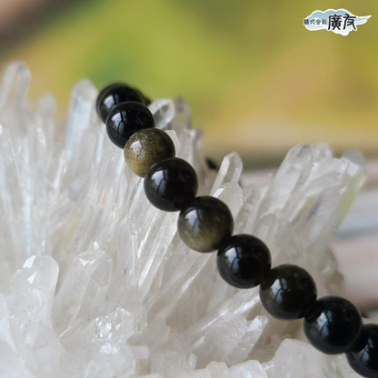 AA級オブシディアン(黒曜石)ブレスレット6mm【巾着付き】