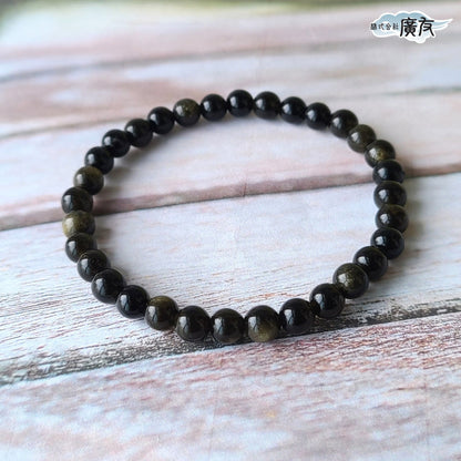 AA級オブシディアン(黒曜石)ブレスレット6mm【巾着付き】