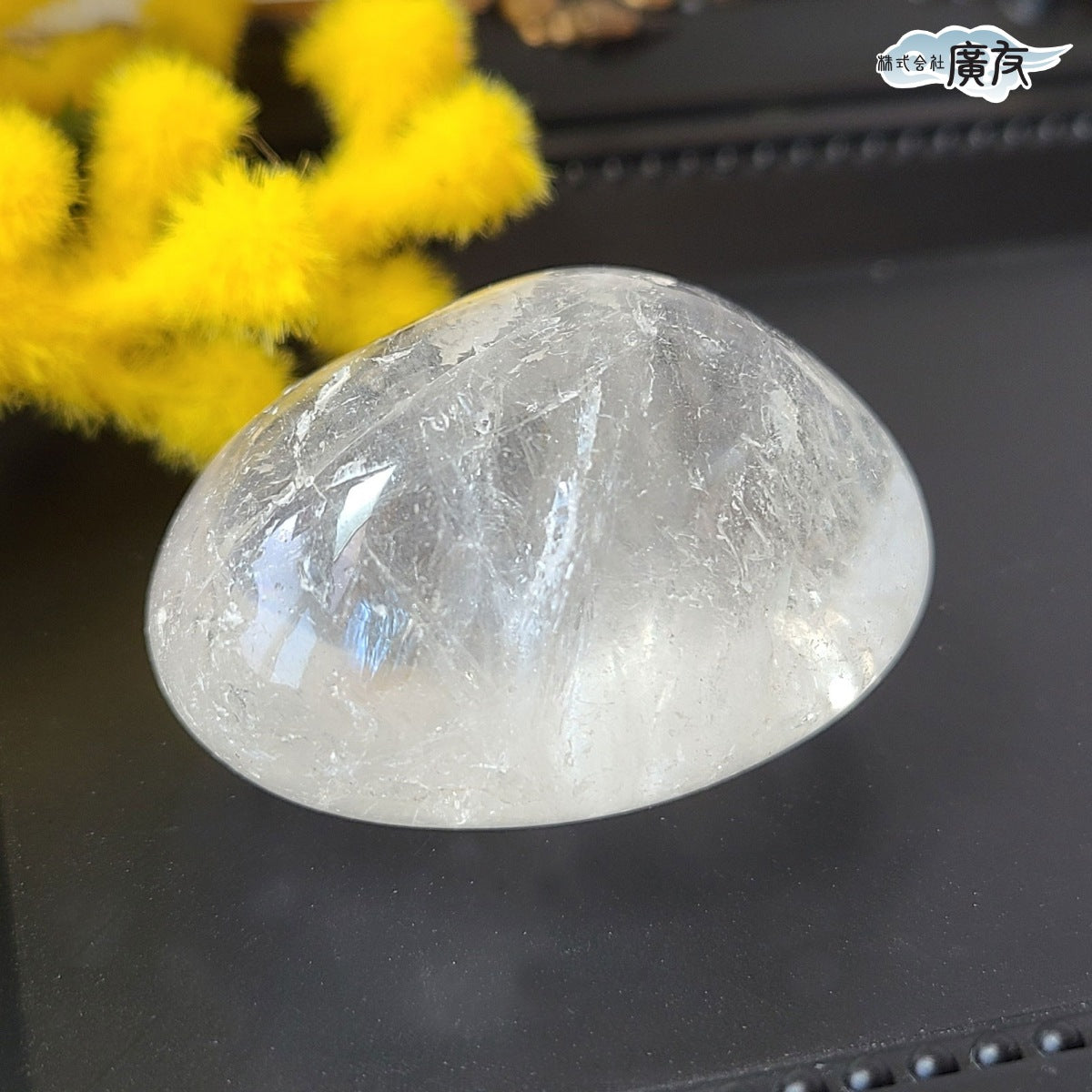 水晶握り石41g-1 現物販売 金色巾着付【新商品】