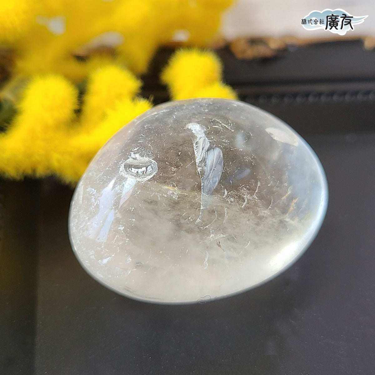 水晶握り石41g-3 現物販売 金色巾着付【新商品】