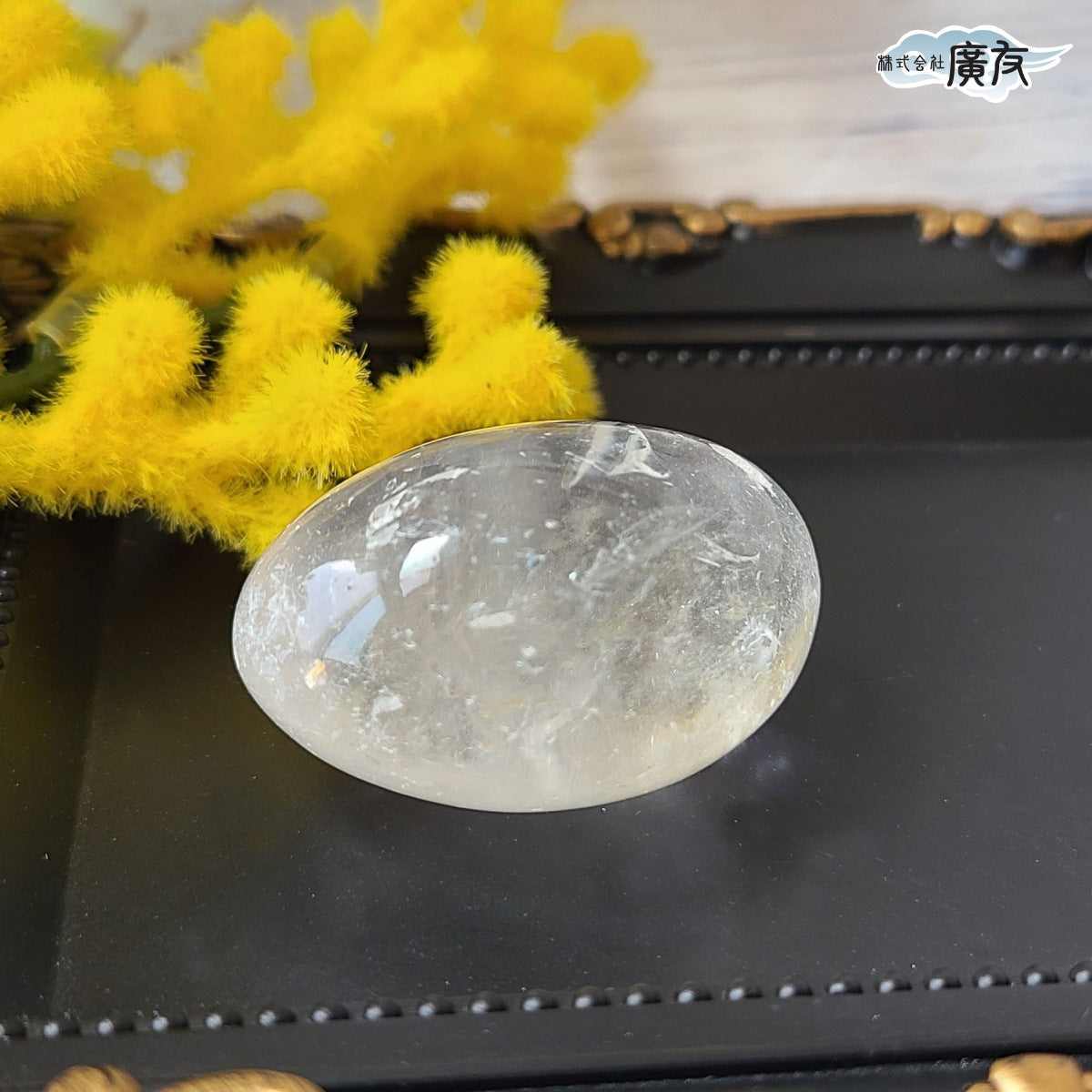 水晶握り石41g-3 現物販売 金色巾着付【新商品】
