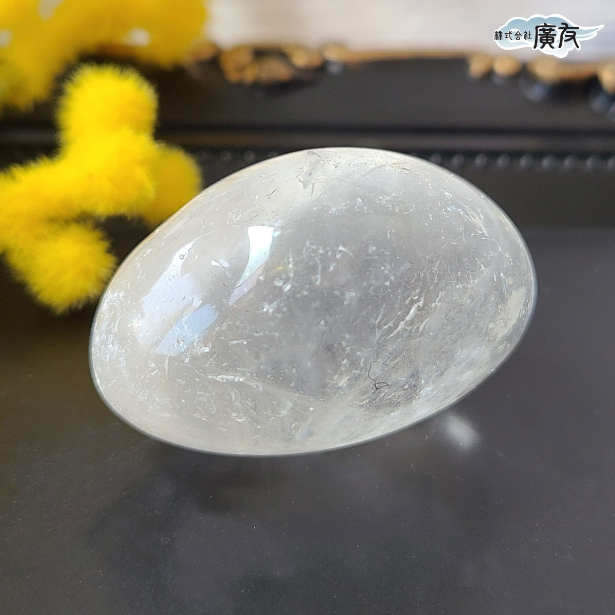 水晶握り石41g-3 現物販売 金色巾着付【新商品】