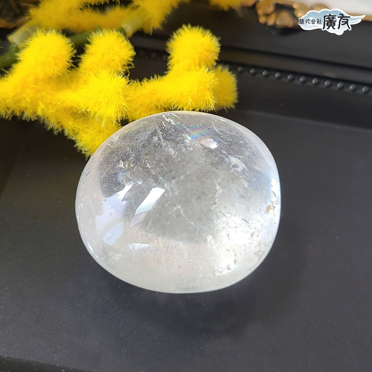 水晶握り石41g-4 現物販売 金色巾着付【新商品】