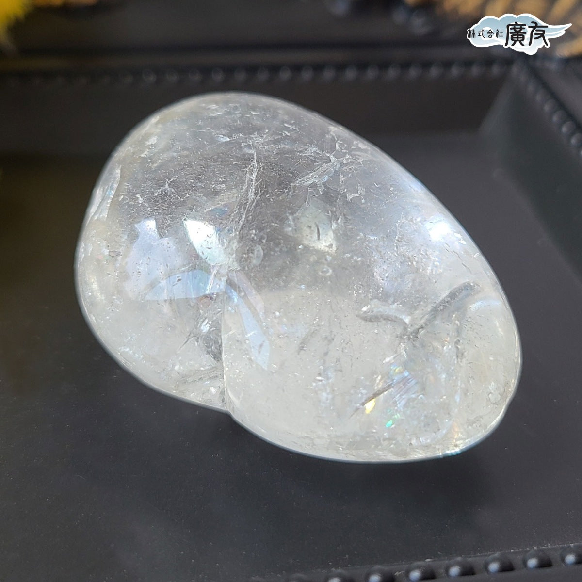 水晶握り石42g 現物販売 金色巾着付【新商品】