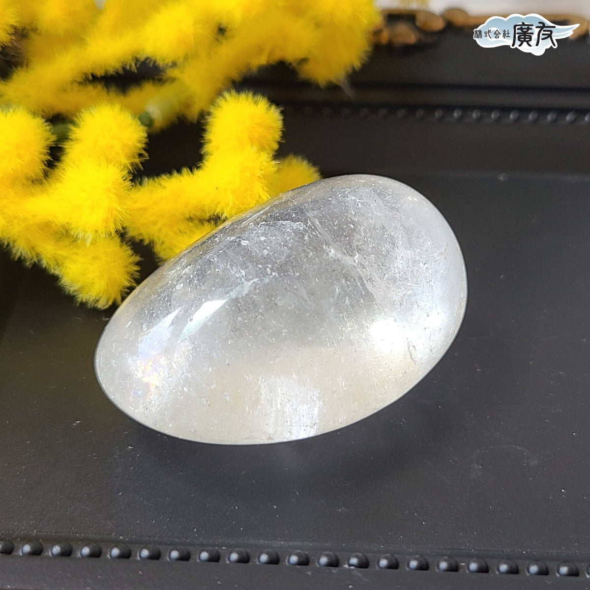 水晶握り石44g-1 現物販売 金色巾着付【新商品】