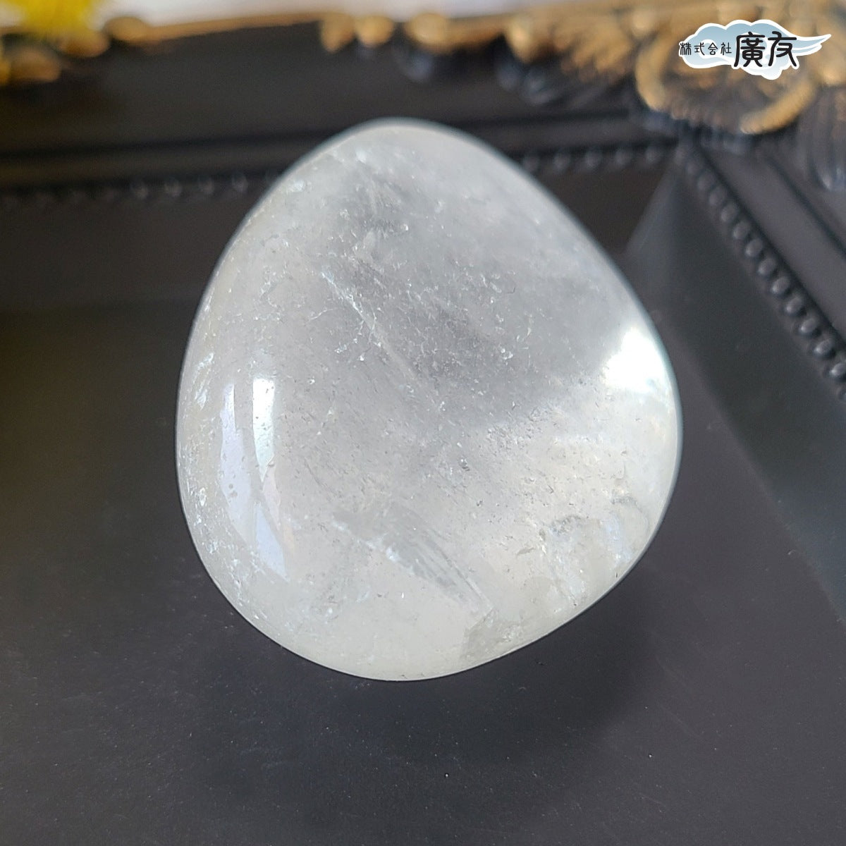 水晶握り石44g-1 現物販売 金色巾着付【新商品】