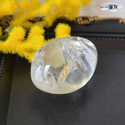 水晶握り石45g-1 現物販売 金色巾着付【新商品】