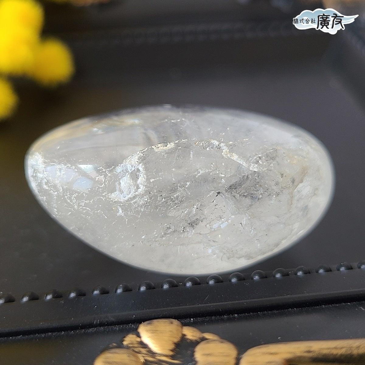 水晶握り石45g-2 現物販売 金色巾着付【新商品】