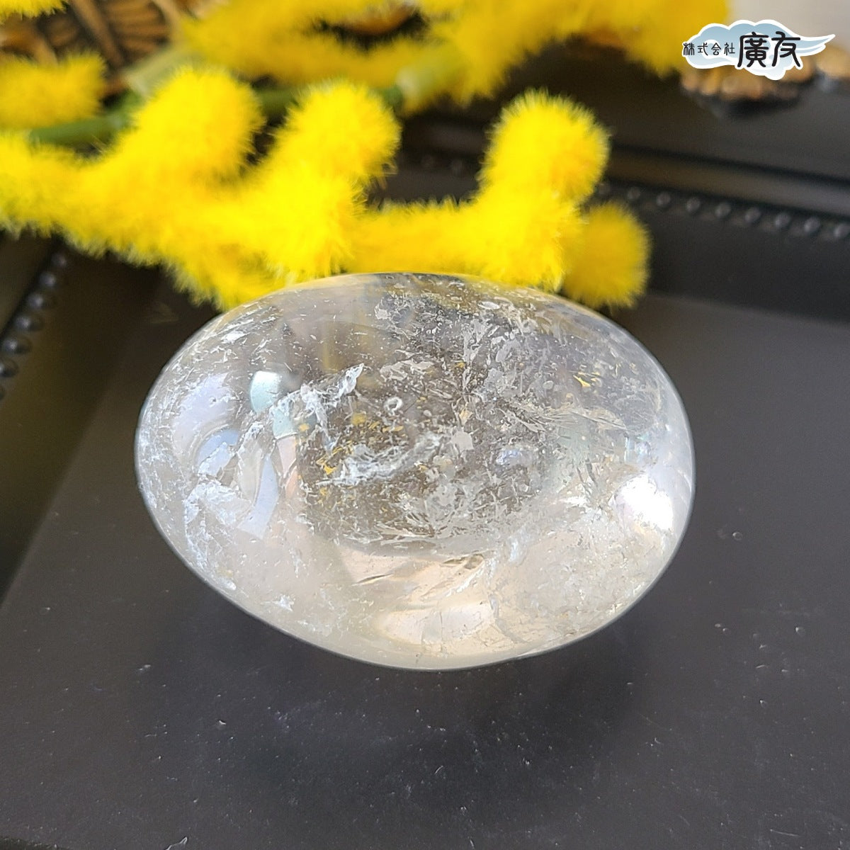 水晶握り石46g-1 現物販売 金色巾着付【新商品】