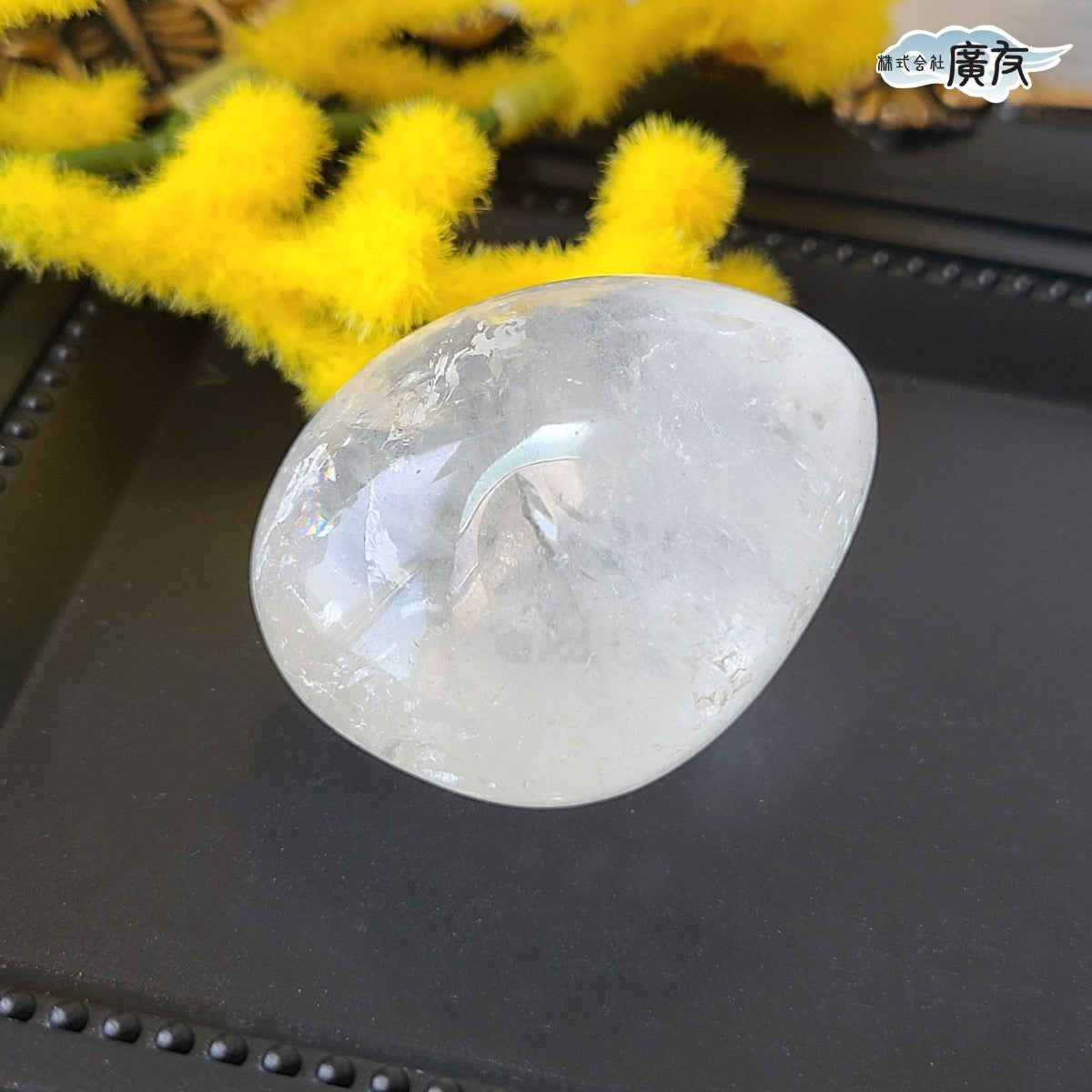 水晶握り石46g-2 現物販売 金色巾着付【新商品】