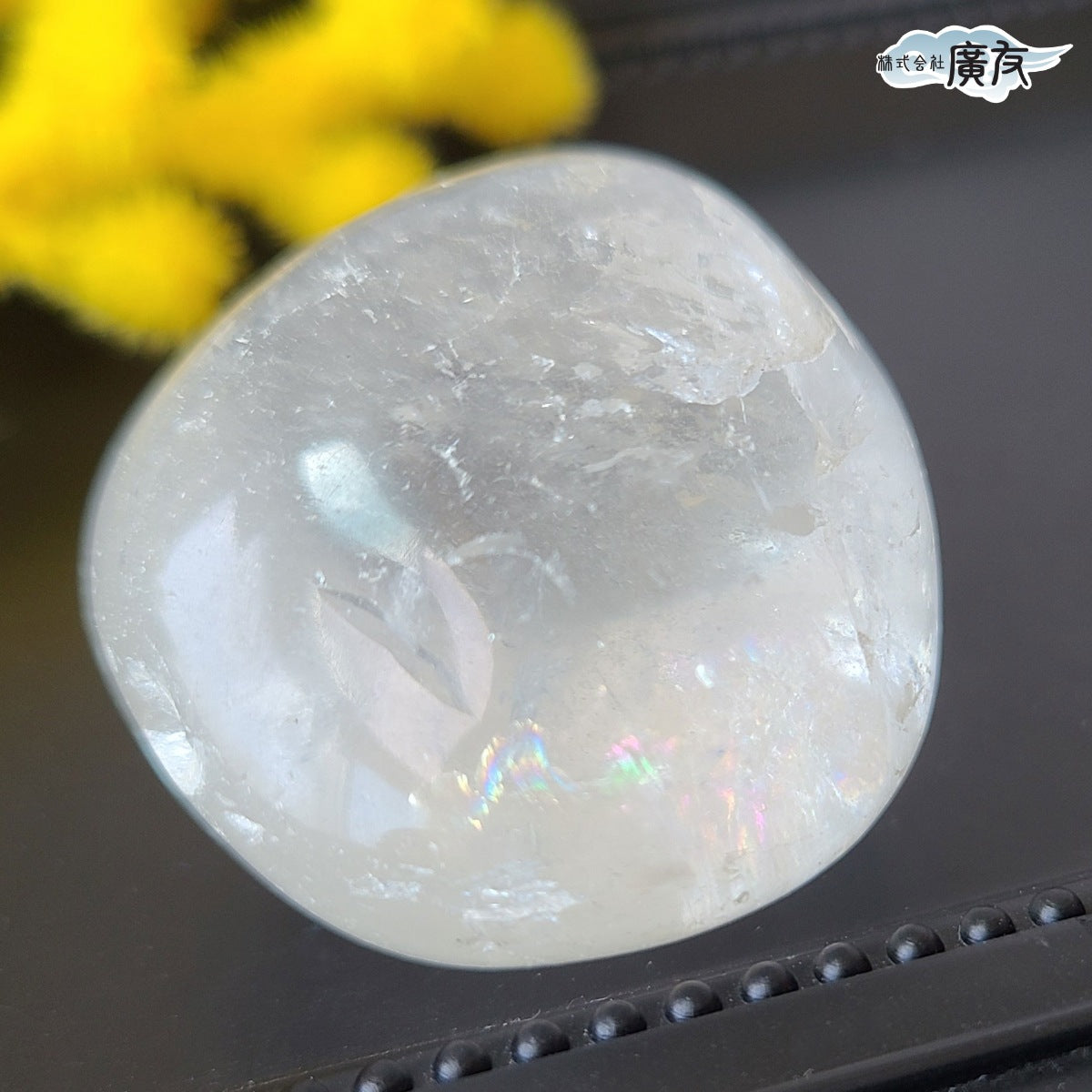 水晶握り石46g-2 現物販売 金色巾着付【新商品】