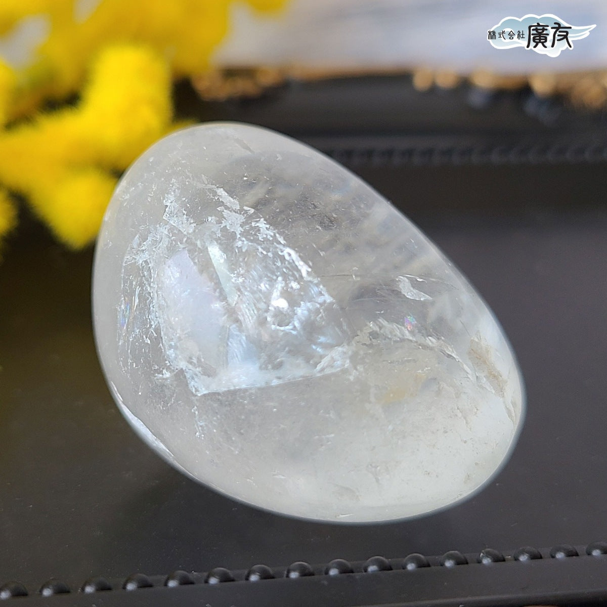水晶握り石46g-2 現物販売 金色巾着付【新商品】