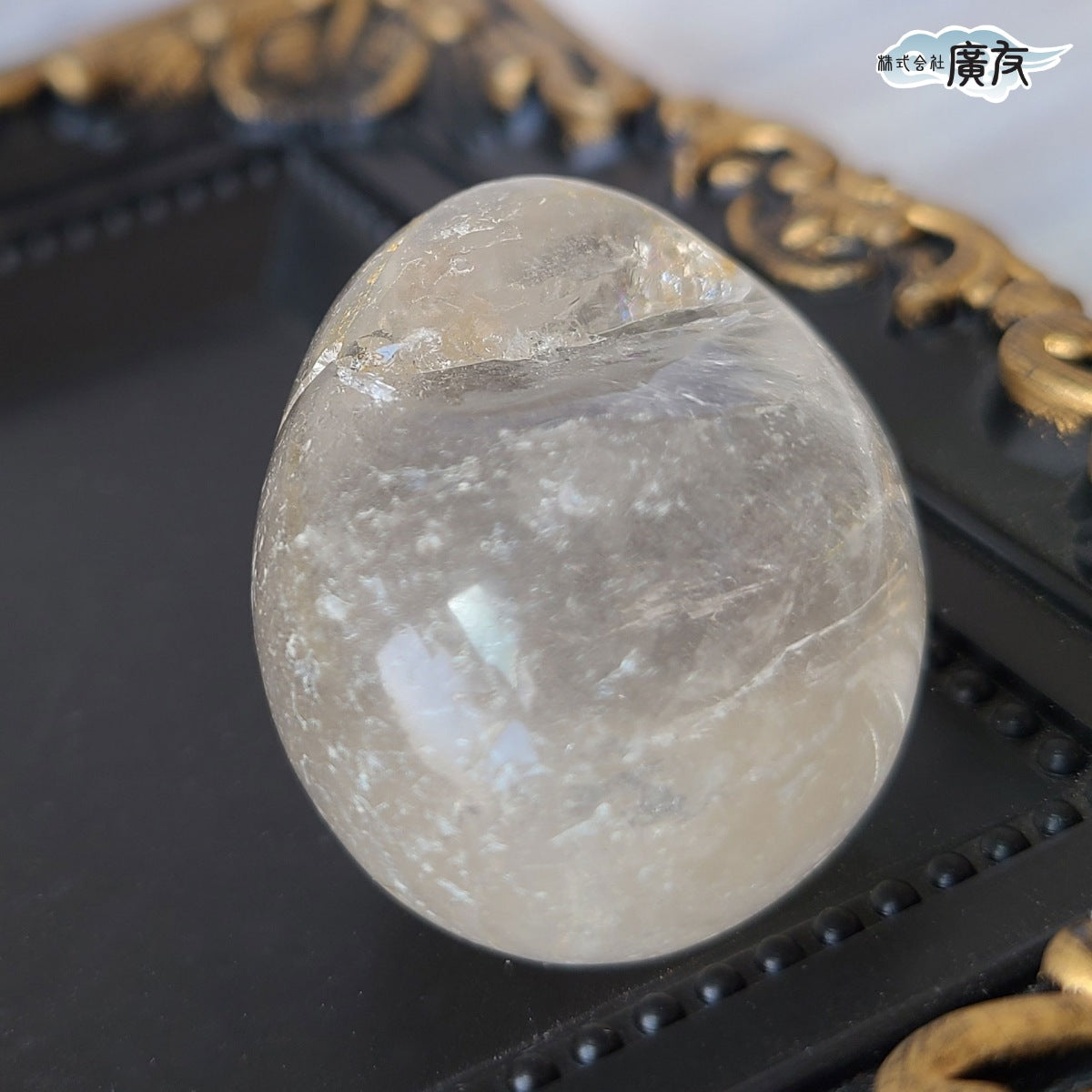 水晶握り石47g 現物販売 金色巾着付【新商品】