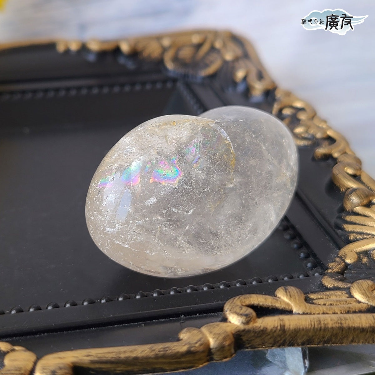 水晶握り石47g 現物販売 金色巾着付【新商品】