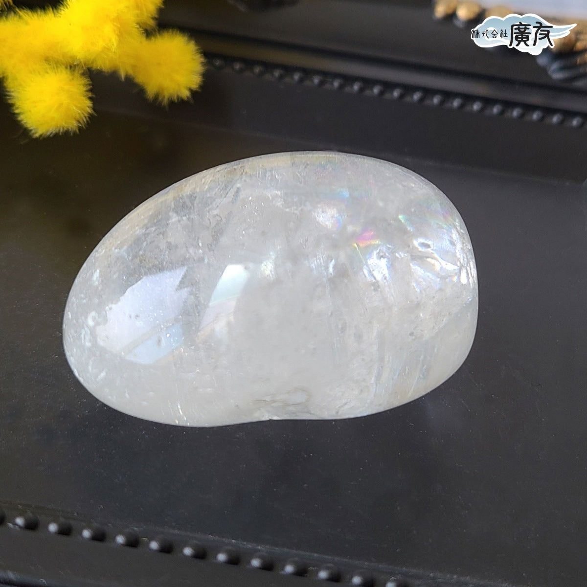 水晶握り石48g-1 現物販売 金色巾着付【新商品】
