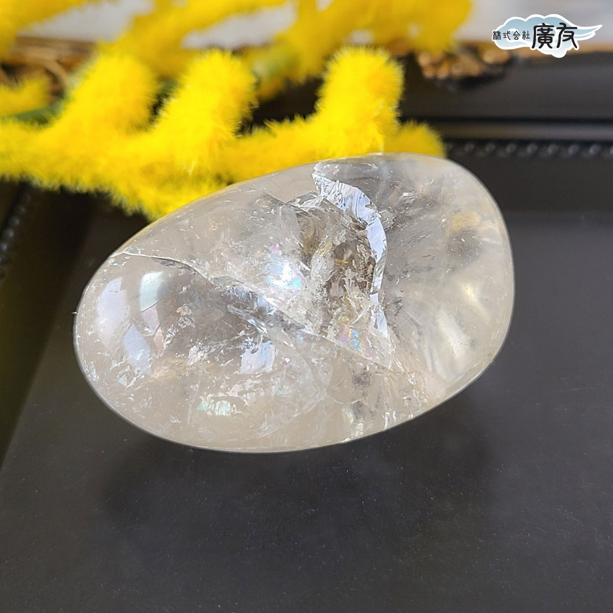 水晶握り石48g-2 現物販売 金色巾着付【新商品】