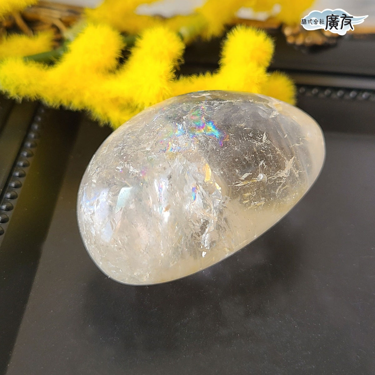 水晶握り石48g-2 現物販売 金色巾着付【新商品】