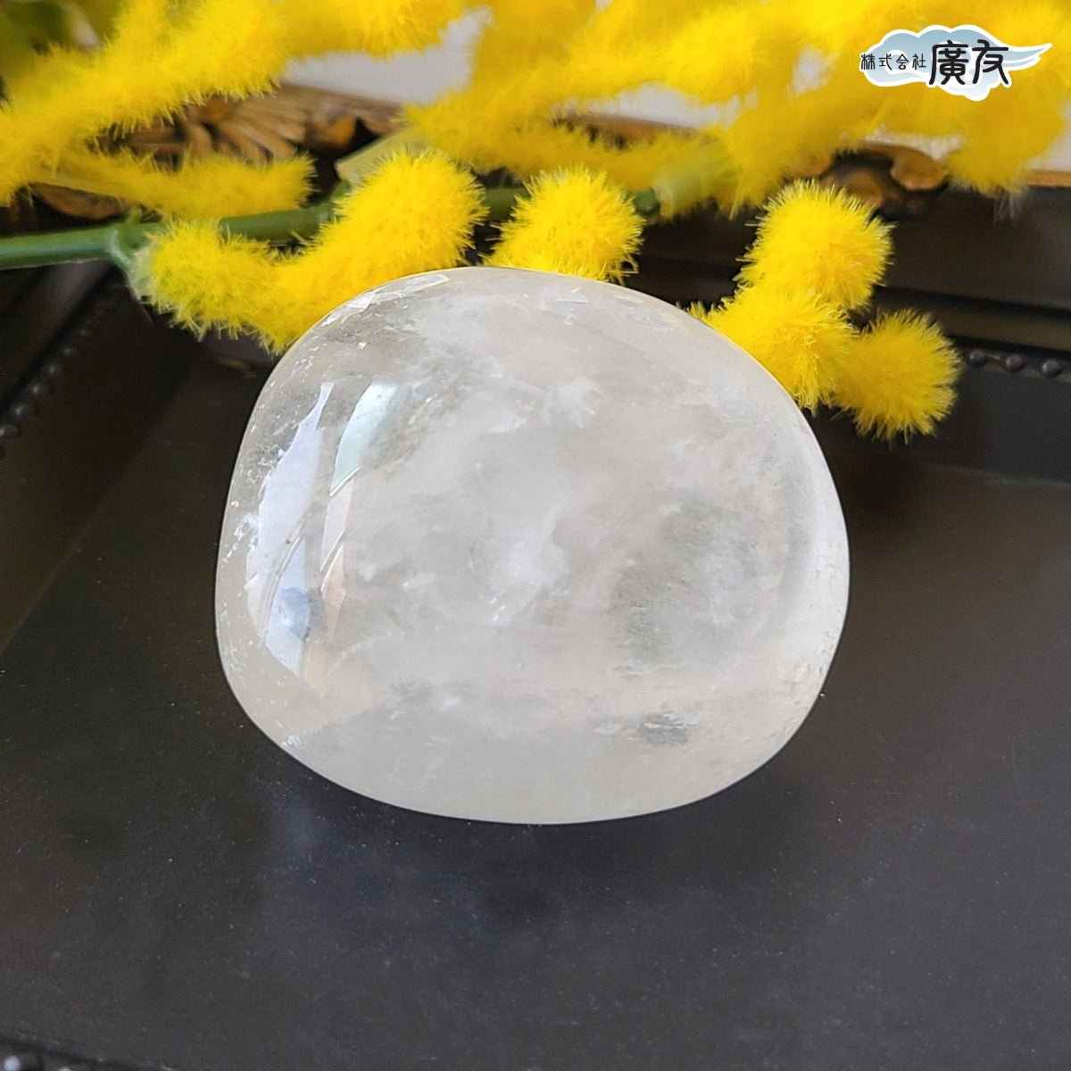 水晶握り石48g-3 現物販売 金色巾着付【新商品】