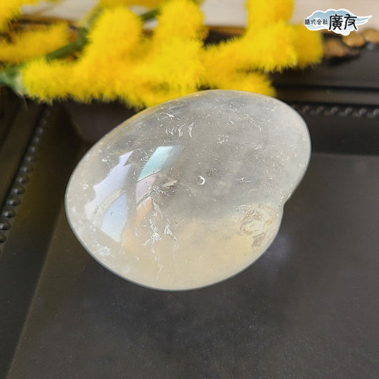 水晶握り石48g-4 現物販売 金色巾着付【新商品】