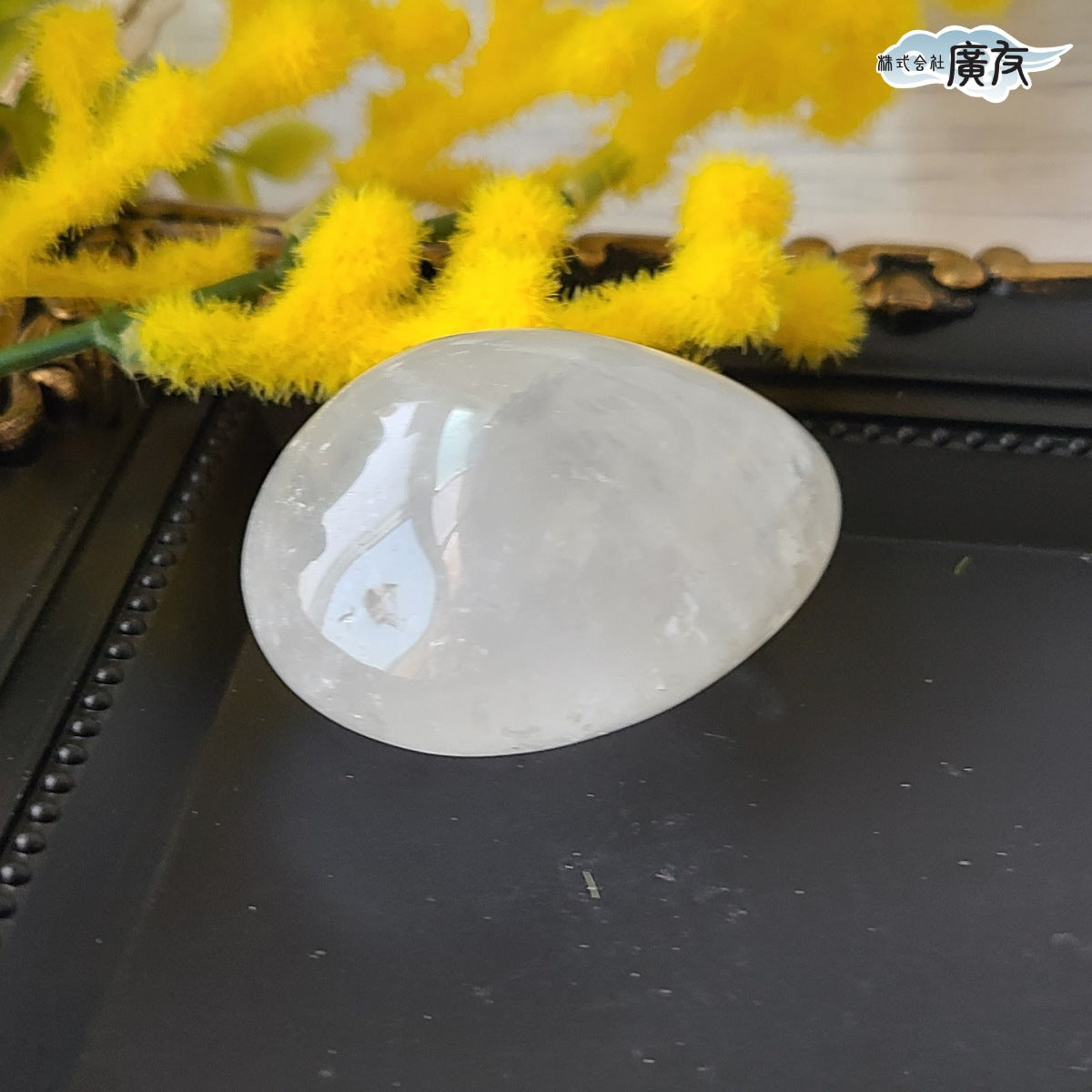 水晶握り石49g 現物販売 金色巾着付【新商品】