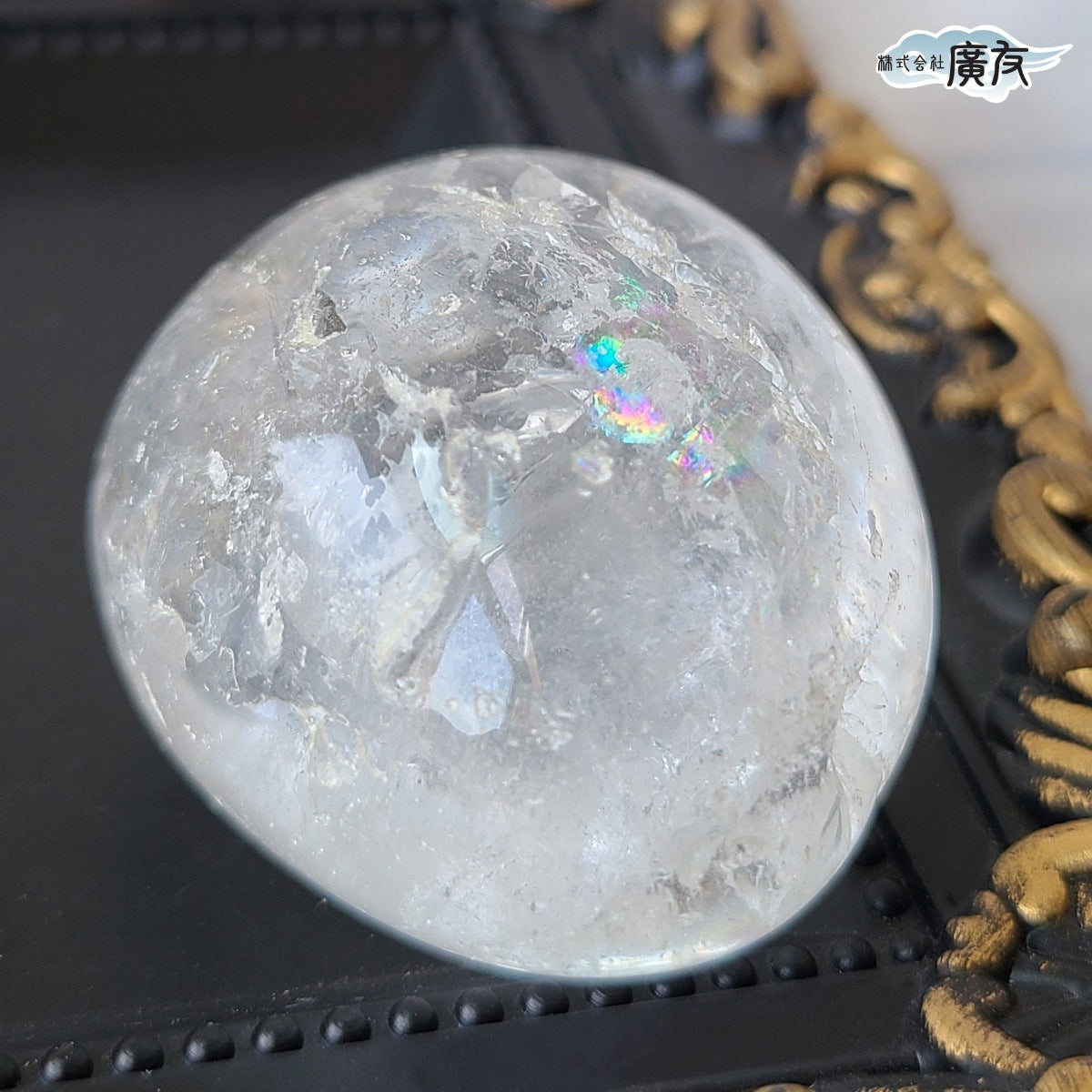 水晶握り石68g 現物販売 金色巾着付【新商品】