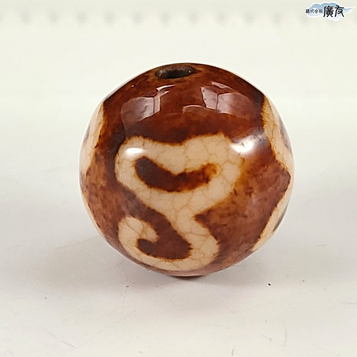 高級龍紋 蓮花天珠 (丸)16~16.9mm(1個)【新商品】