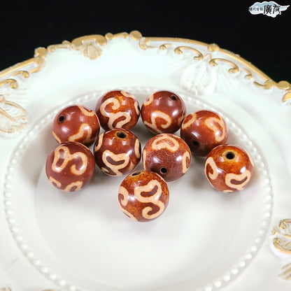 高級龍紋 蓮花天珠 (丸)16~16.9mm(1個)【新商品】