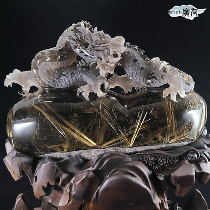 スモーキークォーツ太陽放射ルチル大龍 現物販売 (廣友)【新商品】
