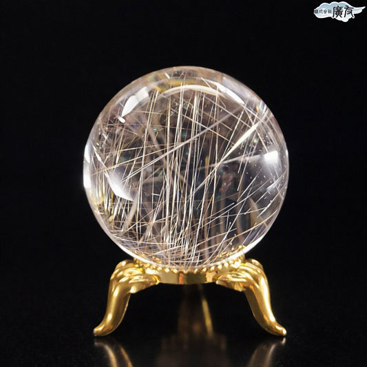 シルバールチルクォーツ丸玉90g 現物販売 台座付き 【新商品】