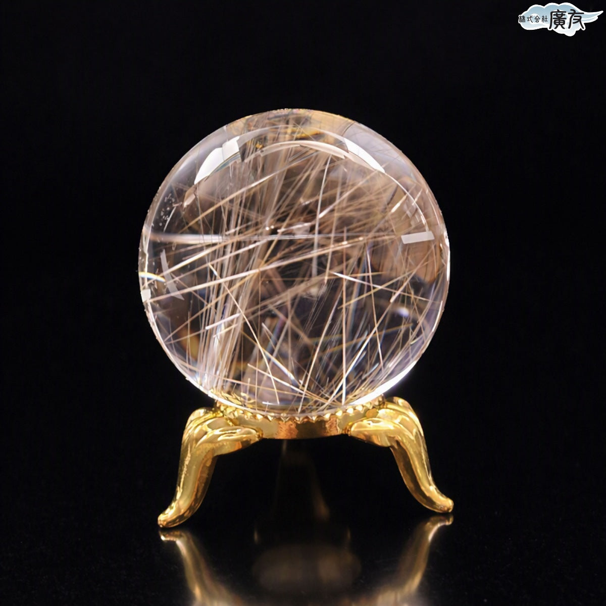 シルバールチルクォーツ丸玉90g 現物販売 台座付き 【新商品】