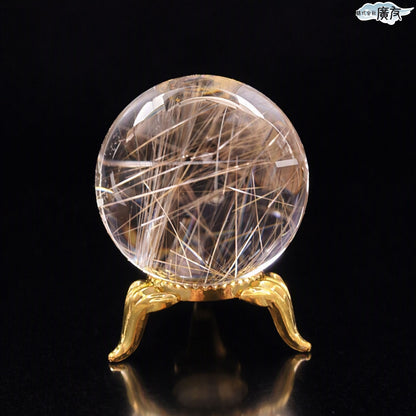 シルバールチルクォーツ丸玉90g 現物販売 台座付き 【新商品】