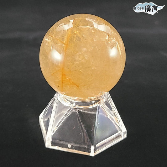 ルチルクォーツ丸玉94g台付 現物販売