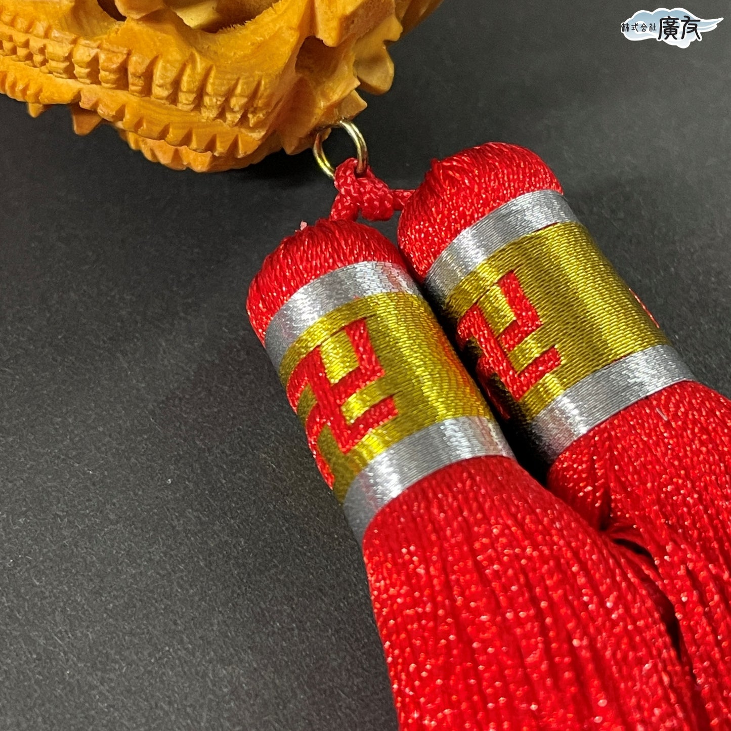 中国結 双龍彫り天球(中)