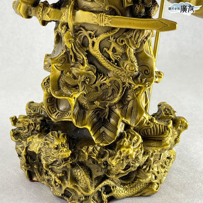 銅製「九龍関羽」