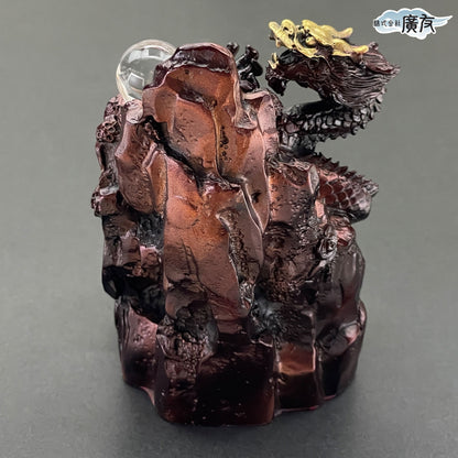 銅製「金龍上山」●天然水晶20mm玉×1個【再入荷新商品】